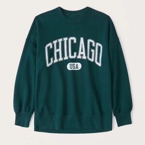 Abercrombie Chicago Crew Neck Sweatshirt Green
